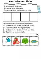 Vorschau - Mal- und Bastelvorlagen - Schulgarten Leserätsel - Lesen, schneiden, kleben - DaZ/DaF, Deutsch, Sachunterricht - Seite 2