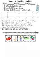 Vorschau - Mal- und Bastelvorlagen - Schulgarten Leserätsel - Lesen, schneiden, kleben - DaZ/DaF, Deutsch, Sachunterricht - Seite 3