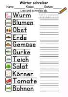 Vorschau - Arbeitsblätter - Schulgarten Wörter und Sätze schreiben und Silben DaZ/DaF, deutsch - Seite 3