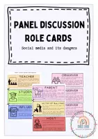 Vorschau - Arbeitsblätter - Panel discussion role cards (zum Ausschneiden) - Deckblatt