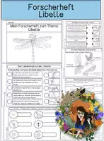 Vorschau - Arbeitsblätter - Differenziertes Forscherheft - Libelle - Deckblatt