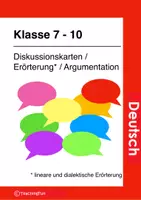 Vorschau - Aufgabenkarten - Diskussionskarten Argumentation / Erörterung - Deckblatt