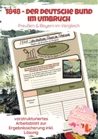 Vorschau - Präsentationen/Tafelbilder - 1848 - der deutsche Bund im Umbruch: Preußen und Bayern im Vergleich - AB zur Ergebnissicherung - Deckblatt