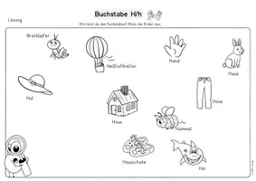Vorschau - Unterrichtsreihen - Buchstabe H Buchstabenheft Deutsch Klasse 1, DaZ Buchstabeneinführung - Seite 2
