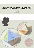Vorschau - Mal- und Bastelvorlagen - Deutschland-Würfel (Oktaeder): Deutschland und seine Bundesländer - Deckblatt