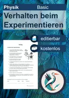 Vorschau - Merkblätter - Vertrag: Verhalten beim Experimentieren - Regeln - editierbar - Deckblatt