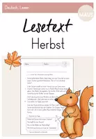 Vorschau - Arbeitsblätter - Herbst: Lesetext - Deckblatt