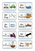 Vorschau - Spiele - Transportmittel | Domino | Deutsch 1. Klasse | Anfangsunterricht - Seite 1