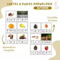 Aperçu - Feuilles d'exercices - CARTES A PINCES PHONOLOGIE AUTOMNE 🍁🍂 - Page de couverture