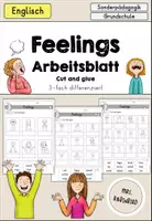 Vorschau - Arbeitsblätter - Feelings Gefühle Arbeitsblatt differenziert - cut and glue - Englisch - Deckblatt