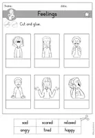 Vorschau - Arbeitsblätter - Feelings Gefühle Arbeitsblatt differenziert - cut and glue - Englisch - Seite 2