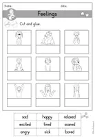 Vorschau - Arbeitsblätter - Feelings Gefühle Arbeitsblatt differenziert - cut and glue - Englisch - Seite 3