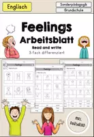 Vorschau - Arbeitsblätter - Feelings Gefühle Arbeitsblatt Wortschatz differenziert - Read and write - Englisch - Deckblatt