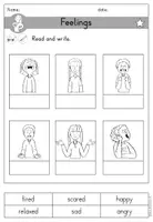 Vorschau - Arbeitsblätter - Feelings Gefühle Arbeitsblatt Wortschatz differenziert - Read and write - Englisch - Seite 2