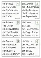 Vorschau - Bildkarten - Schulsachen, Lesen und Merken, DAZ, Förderunterricht, 1. Klasse - Seite 1