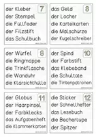 Vorschau - Bildkarten - Schulsachen, Lesen und Merken, DAZ, Förderunterricht, 1. Klasse - Seite 2