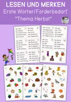 Vorschau - Bildkarten - Herbst, Lesen und Merken, DAZ, erste Wörter - Deckblatt