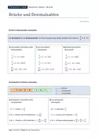 Vorschau - Arbeitsblätter - Brüche und Dezimalzahlen - Seite 1
