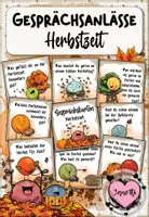 Vorschau - Aufgabenkarten - Herbst | Erzählkarten / Gesprächskarten - Deckblatt