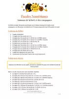Aperçu - Apprentissages en autonomie - Puzzles numériques - Animaux de la forêt - Bandes colorées - Page 1