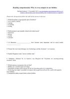 Vorschau - Arbeitsblätter - Reading comprehension: The competitiveness of modern leisure (mit Lösung) - Deckblatt
