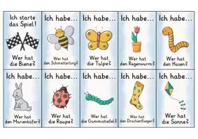 Vorschau - Spiele - Ich habe wer hat | Lesespiel | Frühling | Deutsch 1. Klasse - Seite 1