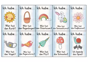 Vorschau - Spiele - Ich habe wer hat | Lesespiel | Frühling | Deutsch 1. Klasse - Seite 2