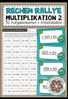 Vorschau - Arbeitsblätter - RECHEN RALLYE (Multiplikation 2) - 50 Kärtchen + Arbeitsblätter - Deckblatt