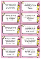 Vorschau - Arbeitsblätter - RECHEN RALLYE (Rechteck & Quadrat) - 50 Kärtchen + Arbeitsblätter - Seite 2