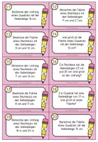 Vorschau - Arbeitsblätter - RECHEN RALLYE (Rechteck & Quadrat) - 50 Kärtchen + Arbeitsblätter - Seite 3