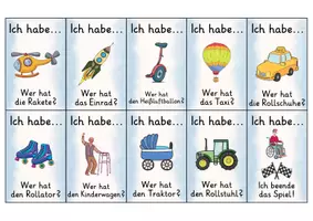 Vorschau - Spiele - Ich habe wer hat | Lesespiel | Transportmittel | Deutsch 1. Klasse - Seite 2