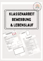 Vorschau - Arbeitsblätter - Klassenarbeit Bewerbung & Lebenslauf - Deckblatt