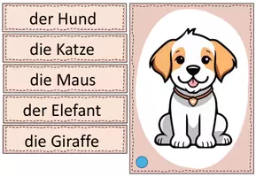 Vorschau - Fördermaterial/Inklusion - Bild- und Wortkarten: Tiere - Deckblatt