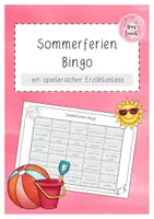 Vorschau - Arbeitsblätter - Ferienbingo - Sommerferien - Deckblatt