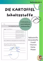 Vorschau - Arbeitsblätter - Inhaltsstoffe der Kartoffel (SU, Klasse 3) - Deckblatt