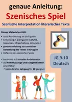 Vorschau - Stundenentwürfe - Szenische Spiel: Szenische Interpretation von literarischen Texten (Klasse 9-10) - Deckblatt
