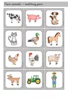 Vorschau - Spiele - Farm animals Bauernhoftiere Merkspiel matching pairs - Englisch - Seite 2