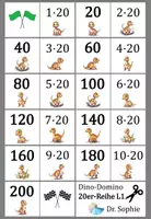 Vorschau - Spiele - Domino großes Einmaleins 20er-Reihe Dinos - Seite 1