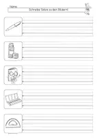 Vorschau - Arbeitsblätter - Schule, Sätze zu Bildern schreiben, freies und kreatives Schreiben - Seite 3