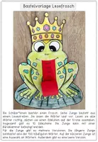 Vorschau - Mal- und Bastelvorlagen - Die 100 häufigsten Wörter - Bastelvorlage für einen Lesefrosch - Seite 1