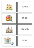 Vorschau - Spiele - First Words - English Flashcards PLACES AROUND TOWN - Seite 1