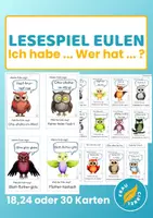 Vorschau - Spiele - Materialpaket 3Lesespiele "Ich habe ... Wer hat ...?" Eulen, Axolotl, Monster - Seite 1