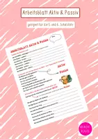Vorschau - Arbeitsblätter - Arbeitsblatt Aktiv & Passiv - Deckblatt
