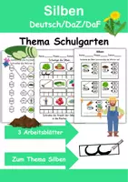 Vorschau - Arbeitsblätter - Schulgarten Silben/Wortschatz DaZ/DaF, deutsch - Deckblatt