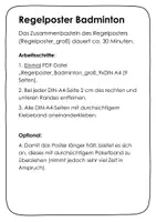 Vorschau - Poster - Badminton Regeln. Regelposter - Seite 1