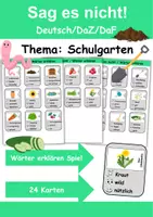 Vorschau - Mal- und Bastelvorlagen - Sag es nicht Schulgarten - DaZ/DaF, Deutsch (Spiel) - Deckblatt