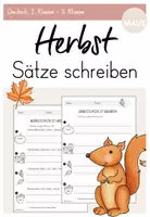 Vorschau - Arbeitsblätter - Sätze zu Bildern schreiben (Herbst) - Schreibübung - Deckblatt