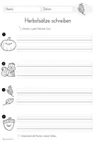 Vorschau - Arbeitsblätter - Sätze zu Bildern schreiben (Herbst) - Schreibübung - Seite 2