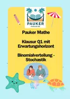 Vorschau - Prüfungsvorbereitung - Pauker Mathe - Klausur Q1 mit EWH - Binomialverteilung & Stochastik - Deckblatt
