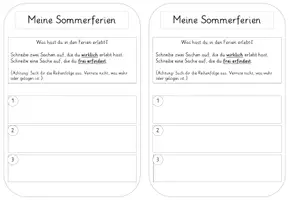 Vorschau - Arbeitsblätter - Meine Sommerferien: 2 Wahrheiten, 1 Lüge - Seite 1